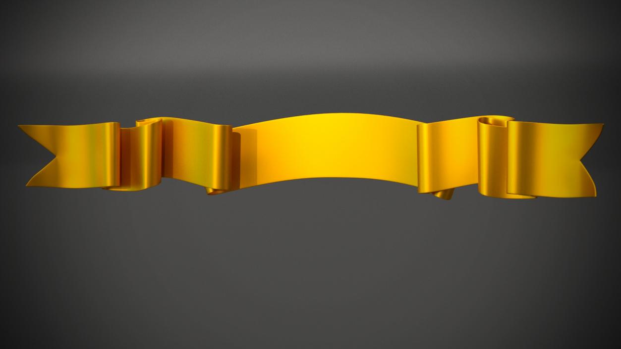 3D Golden Label Ribbon Banner