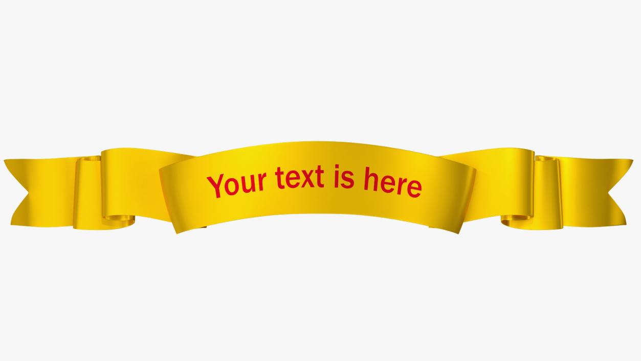 3D Golden Label Ribbon Banner