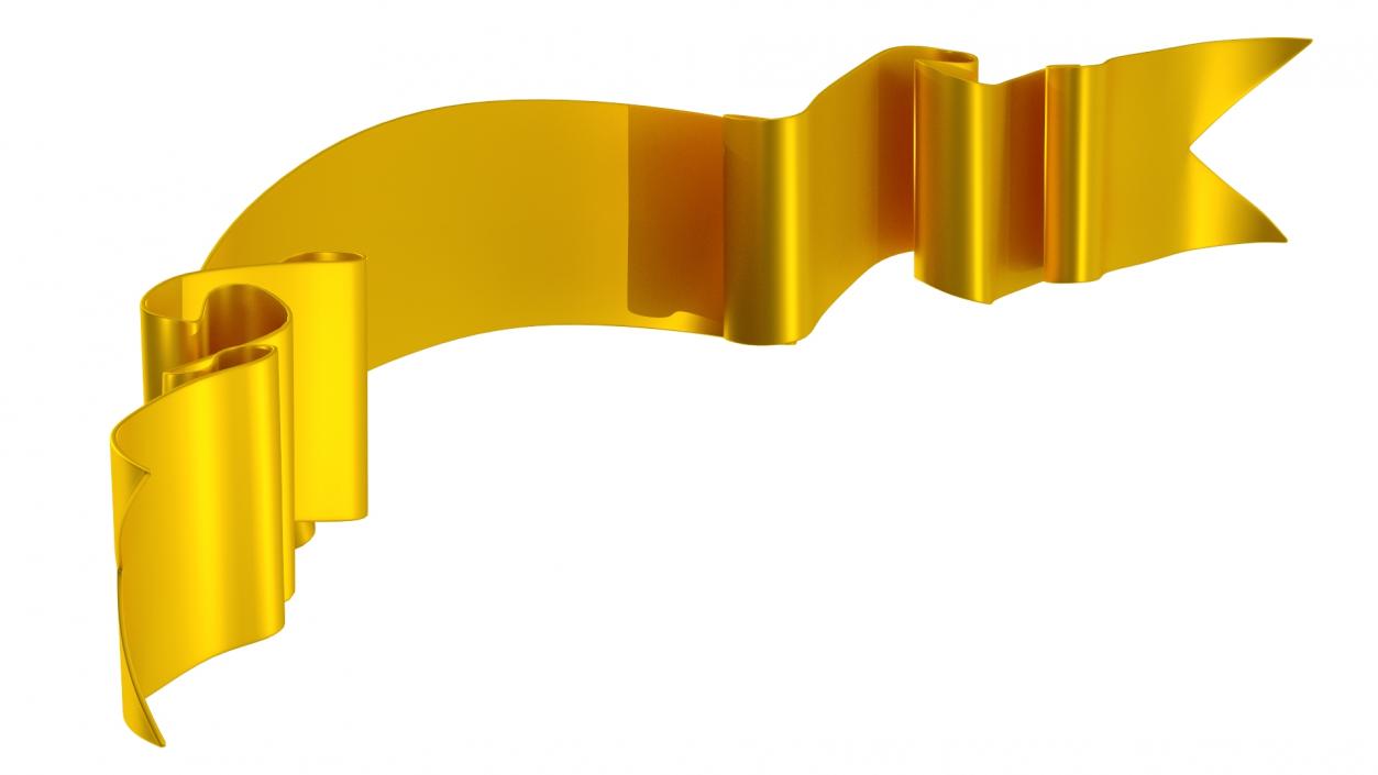 3D Golden Label Ribbon Banner