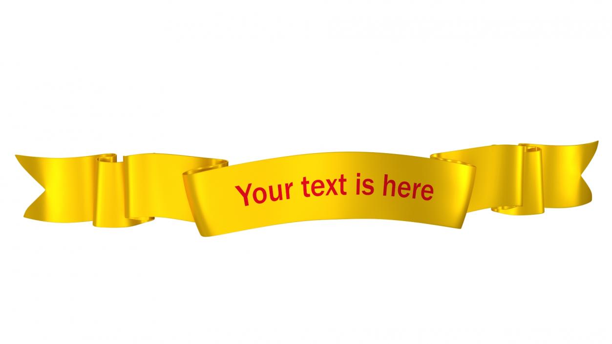 3D Golden Label Ribbon Banner