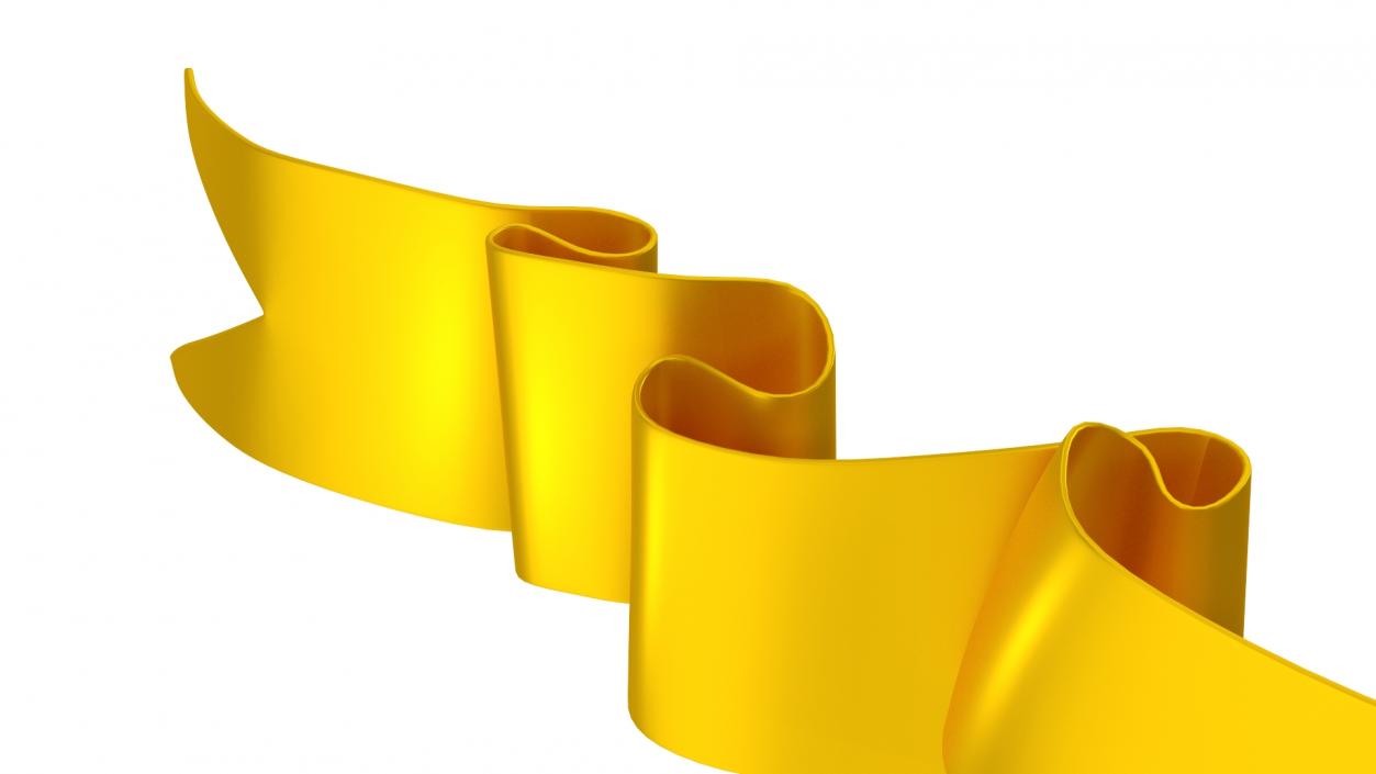 3D Golden Label Ribbon Banner