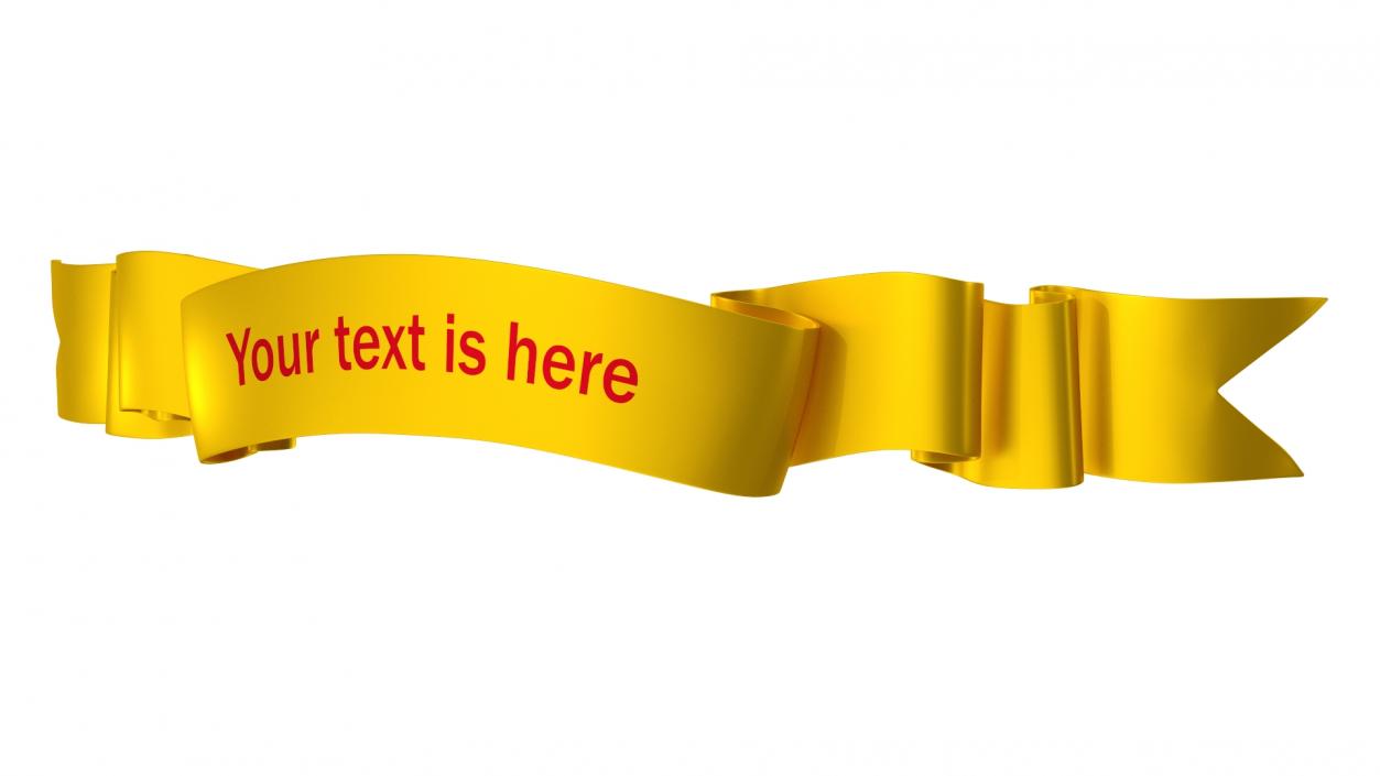 3D Golden Label Ribbon Banner