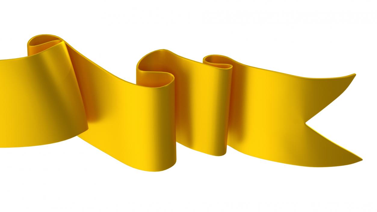 3D Golden Label Ribbon Banner