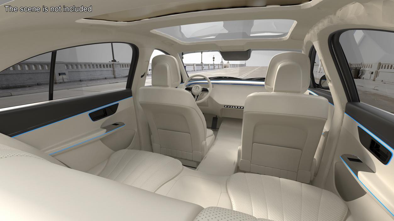 3D Black Mercedes-Benz E-Class 2023 Simple Interior model