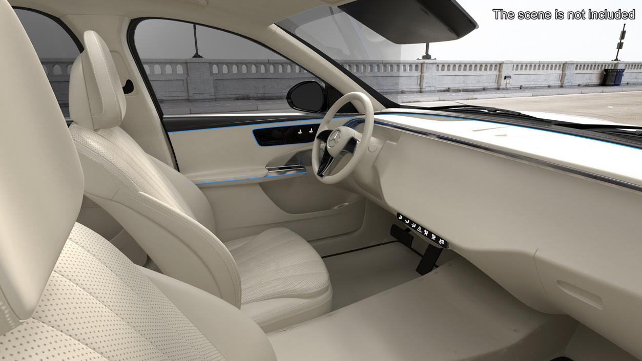 3D Black Mercedes-Benz E-Class 2023 Simple Interior model