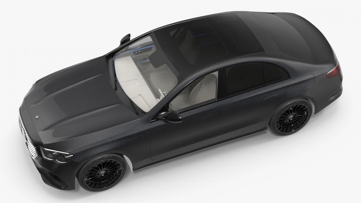 3D Black Mercedes-Benz E-Class 2023 Simple Interior model