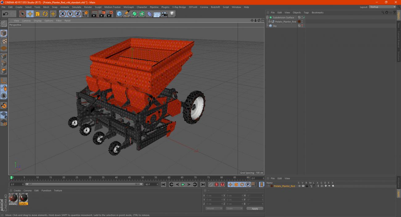 3D Potato Planter Red model