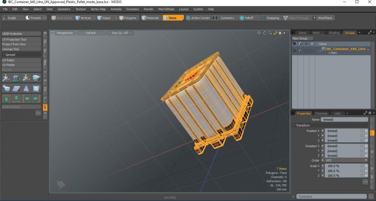 3D model IBC Container 640 Litre UN Approved Plastic Pallet