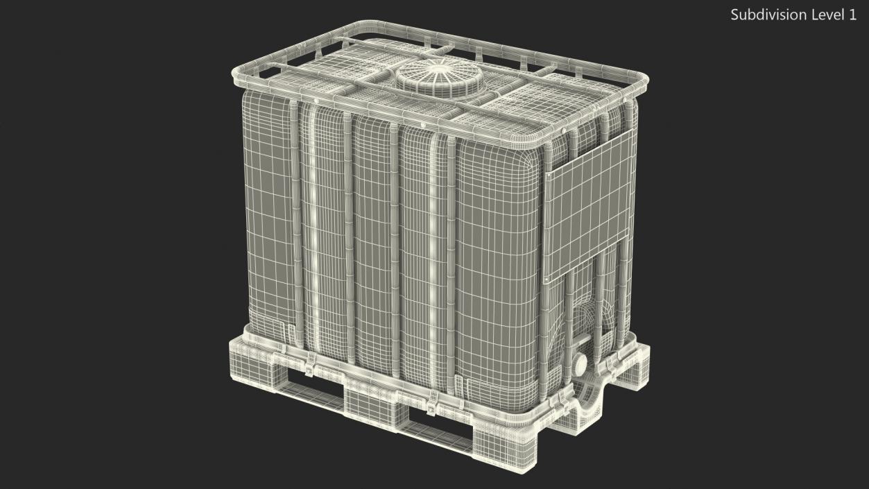 3D model IBC Container 640 Litre UN Approved Plastic Pallet