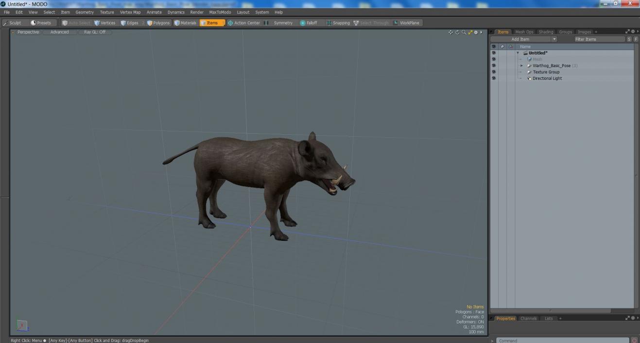 3D model Warthog Basic Pose 2