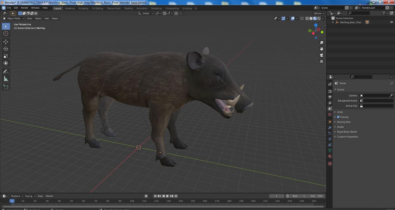 3D model Warthog Basic Pose 2