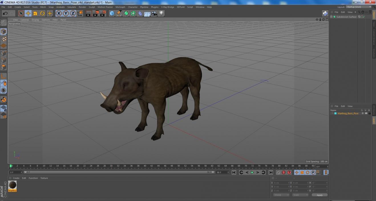 3D model Warthog Basic Pose 2