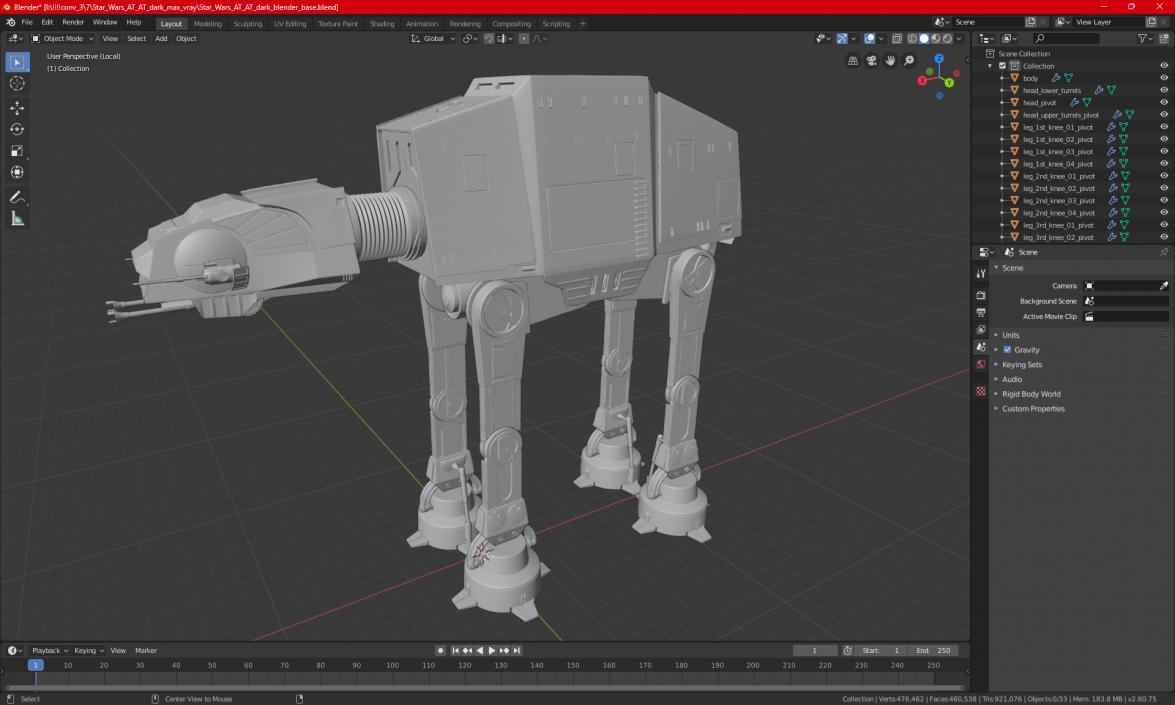 3D model Star Wars AT AT Dark