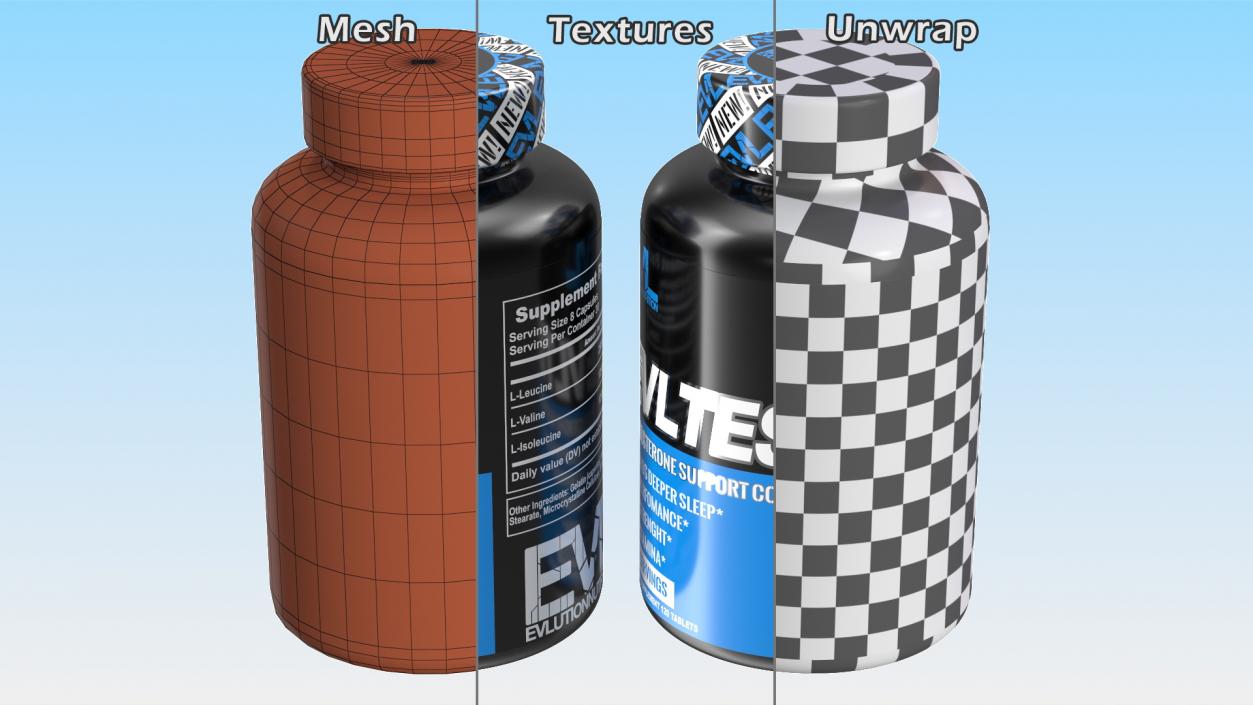 3D EvlTest Testosterone Booster model