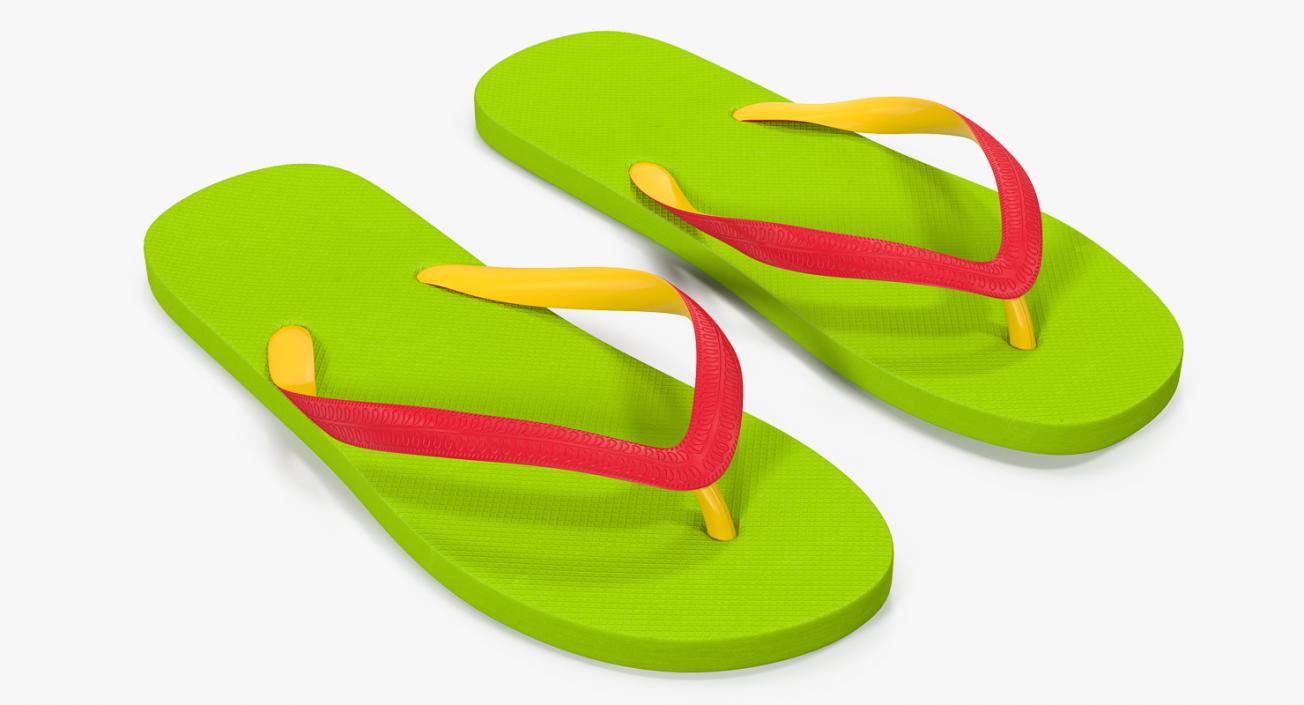 3D Slim Flip Flops Green