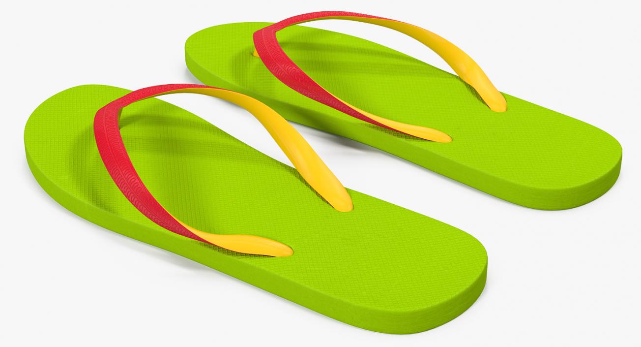 3D Slim Flip Flops Green