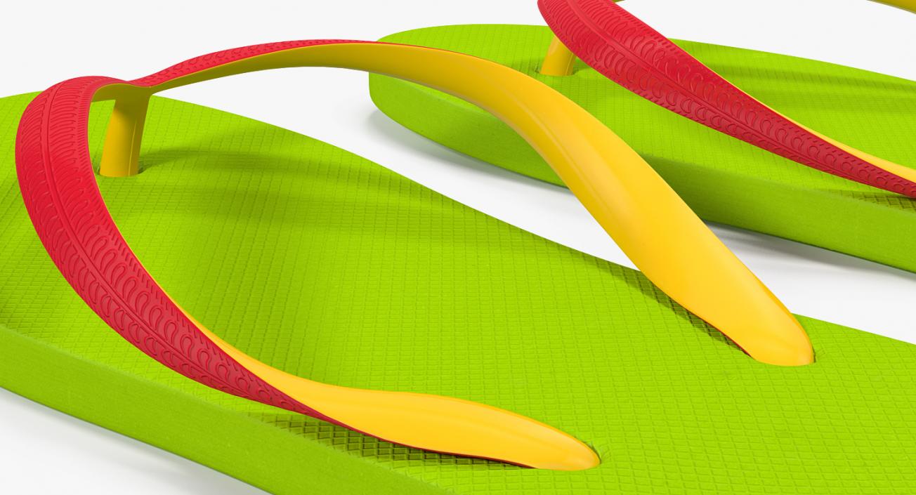 3D Slim Flip Flops Green