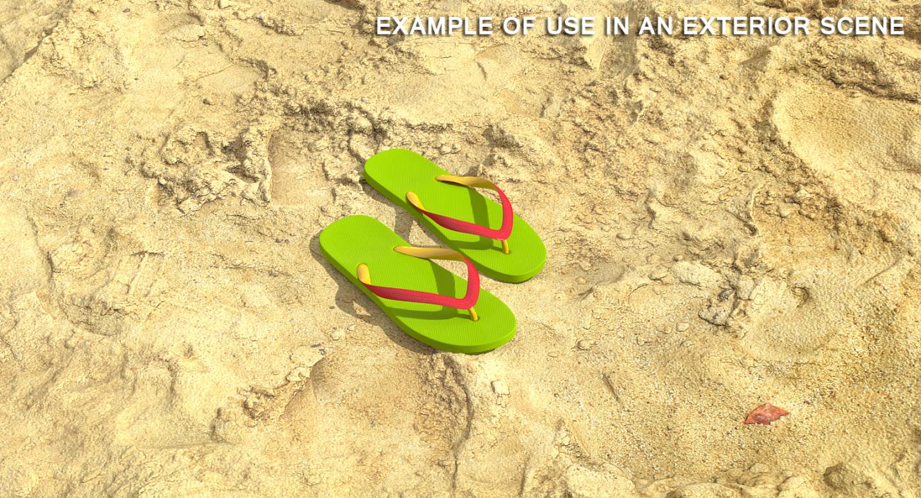 3D Slim Flip Flops Green