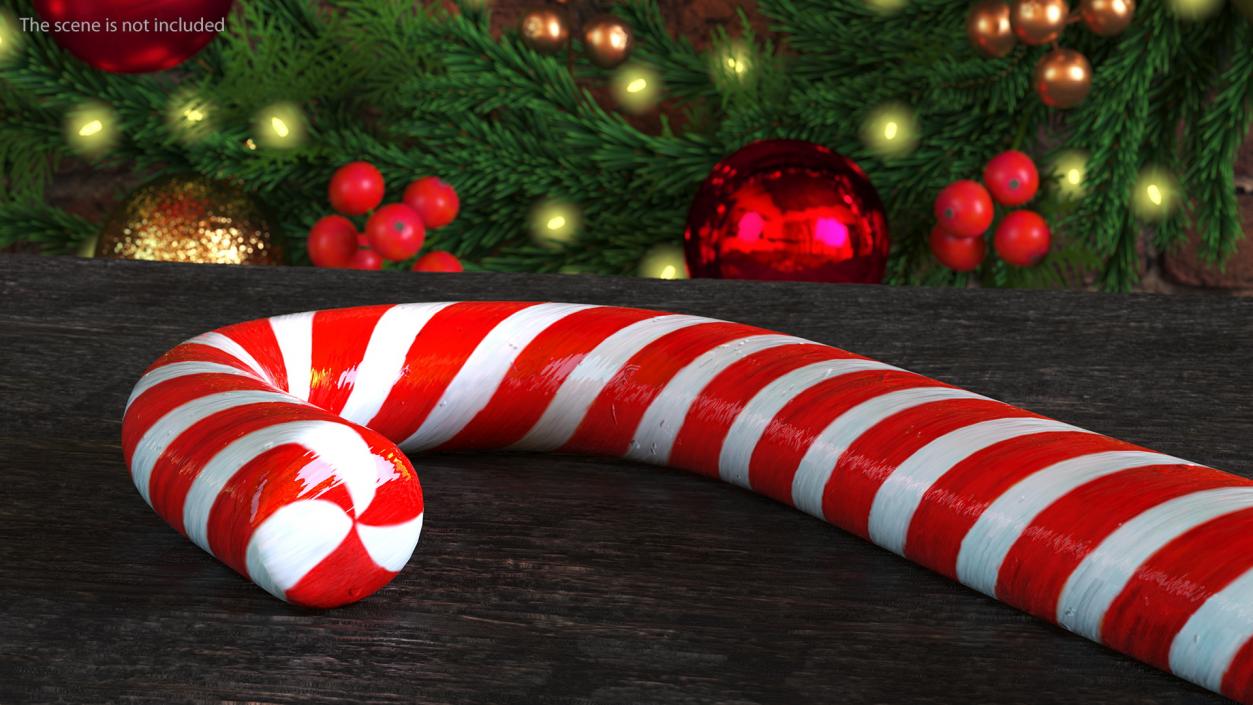 Christmas Cane Lollipop Red 3D