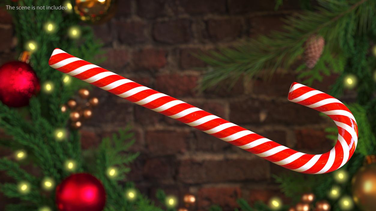 Christmas Cane Lollipop Red 3D