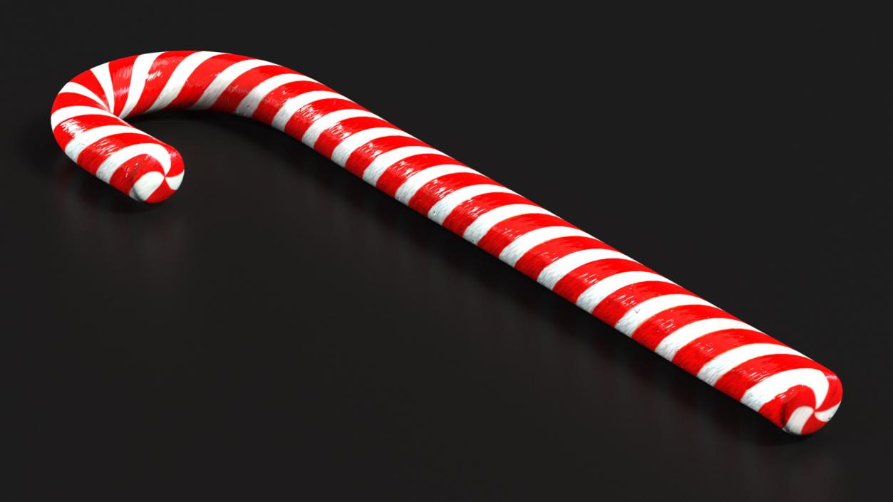 Christmas Cane Lollipop Red 3D