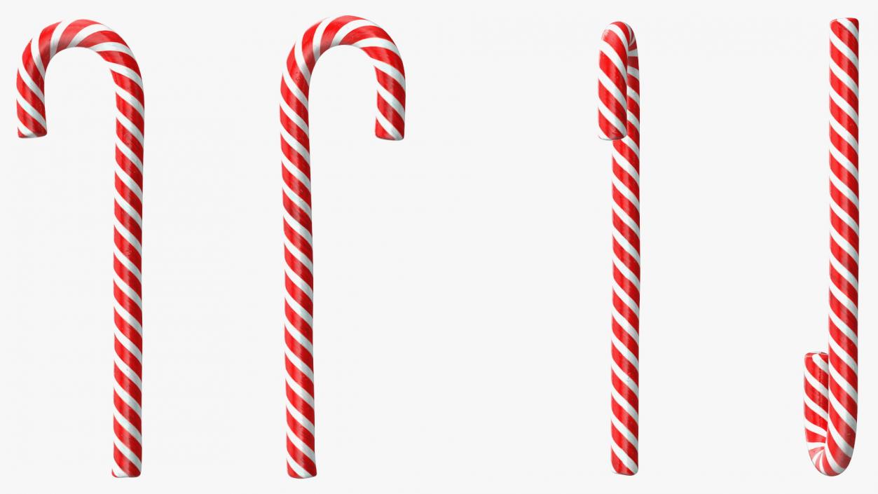 Christmas Cane Lollipop Red 3D