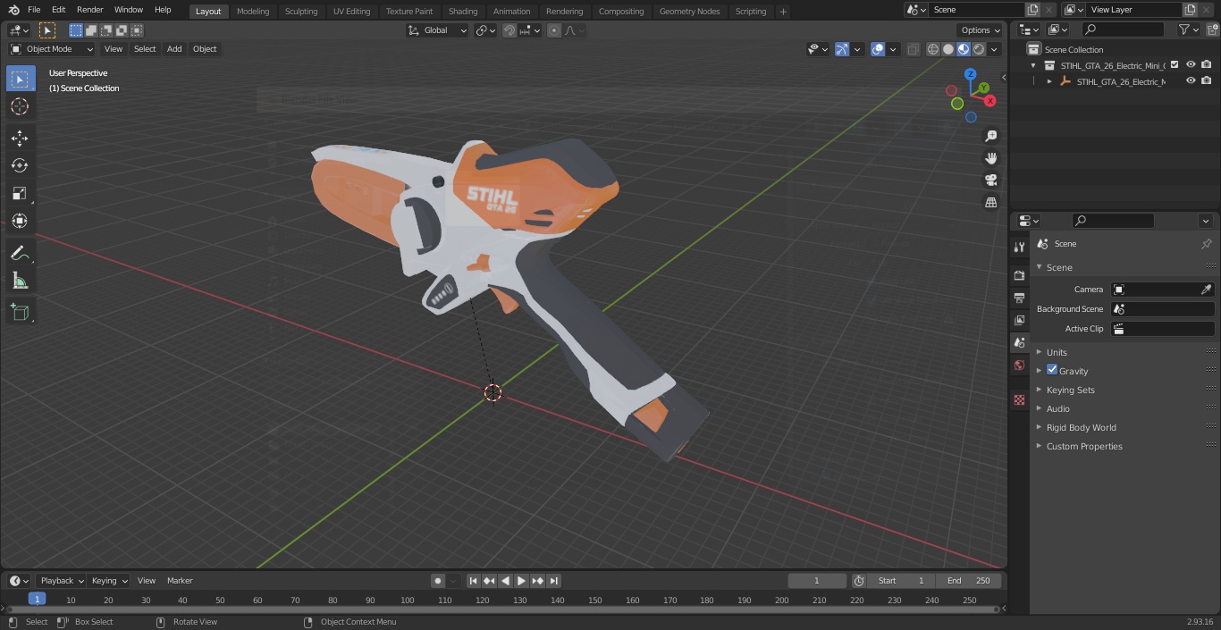 STIHL GTA 26 Electric Mini Chainsaw Garden Pruner 3D model