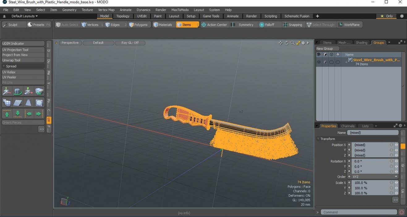 3D Steel Wire Brush with Plastic Handle