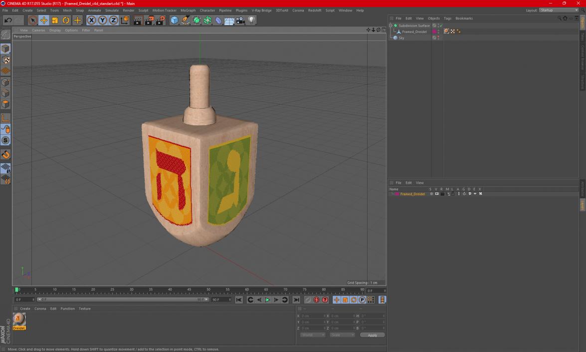 Framed Dreidel 3D model