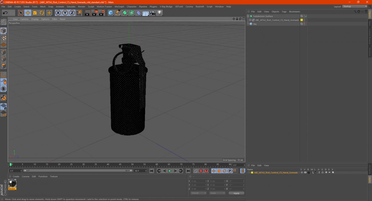 ABC M7A2 Riot Control CS Hand Grenade 3D