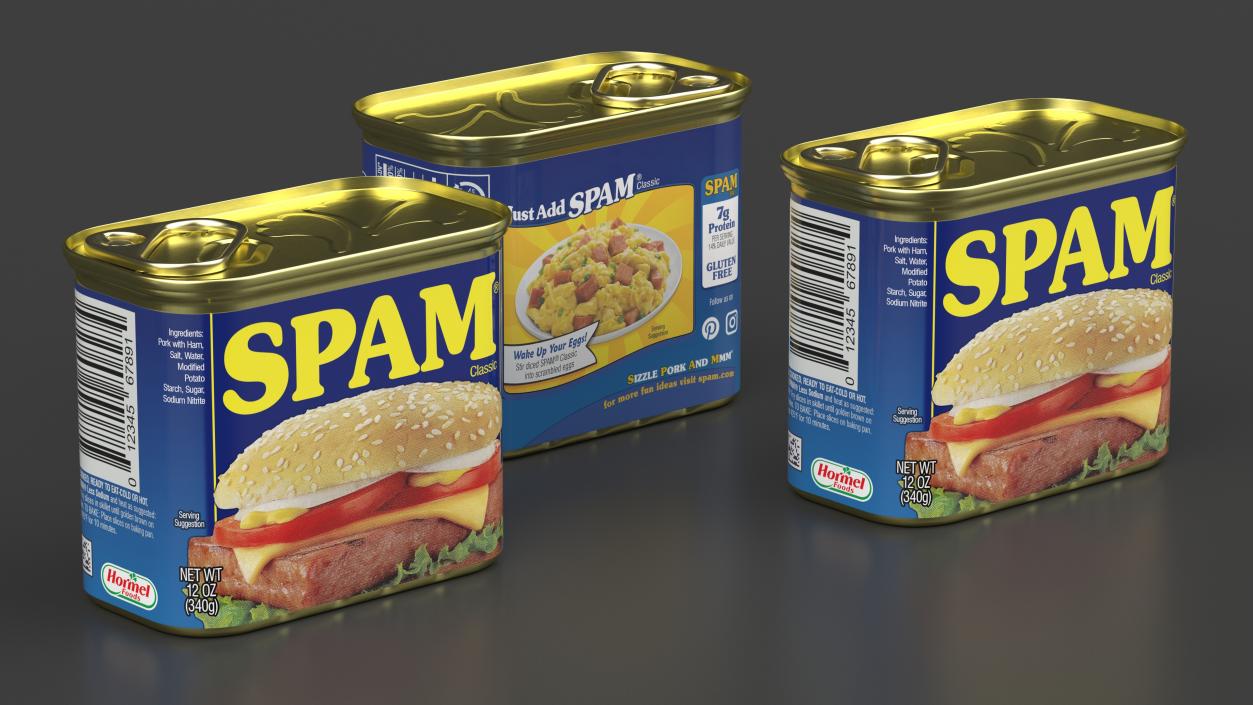 3D Spam Canned Food Closed model