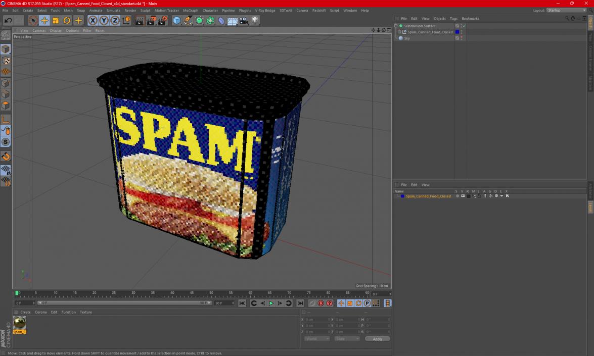 3D Spam Canned Food Closed model