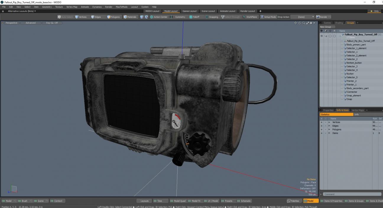 3D Fallout Pip Boy Turned Off 2 model