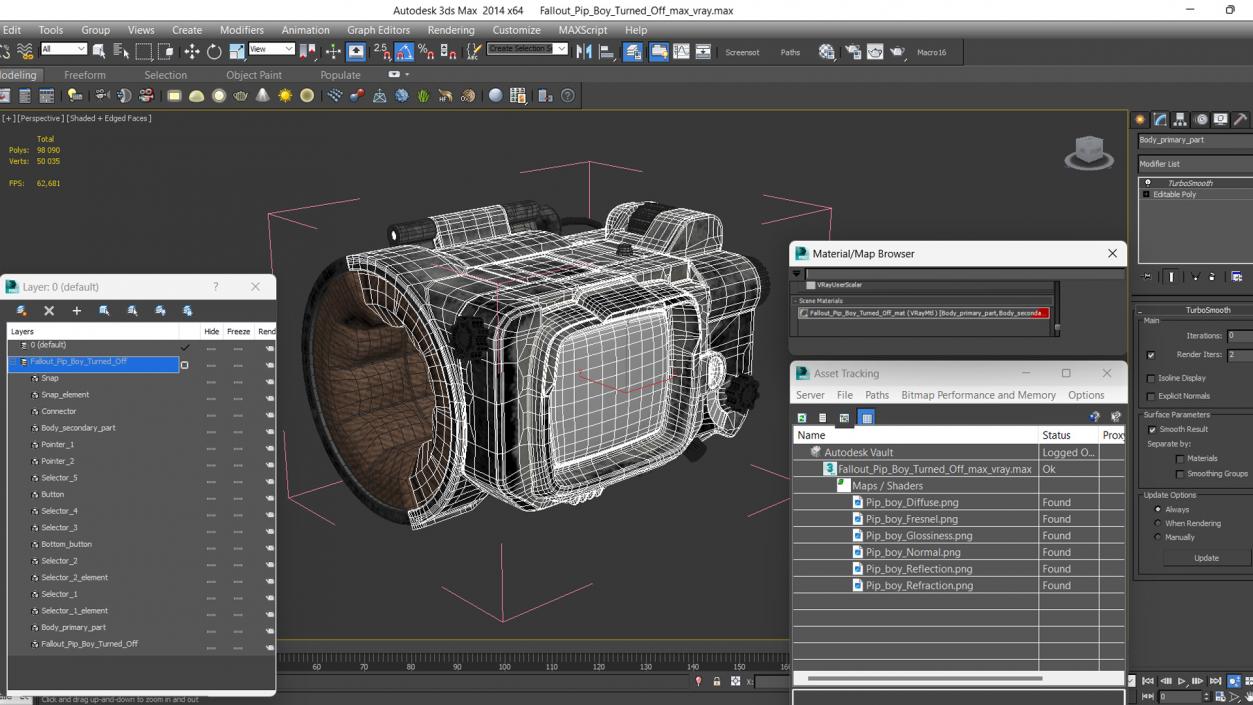 3D Fallout Pip Boy Turned Off 2 model