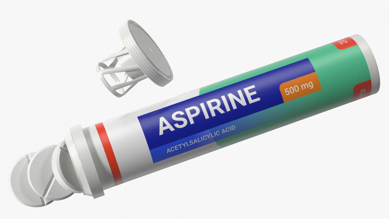 Aspirine Effervescent Package 25 Tabs Open 2 3D model