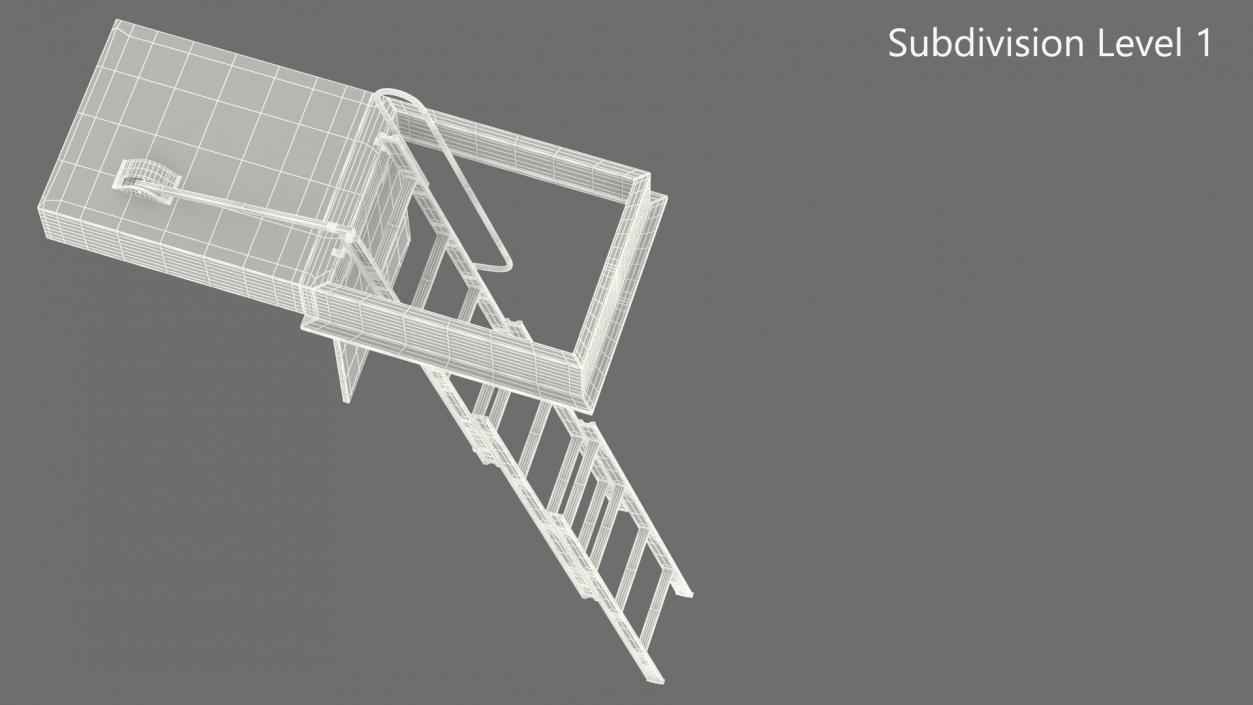 3D Metal Attic Ladder model