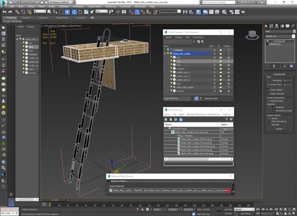 3D Metal Attic Ladder model