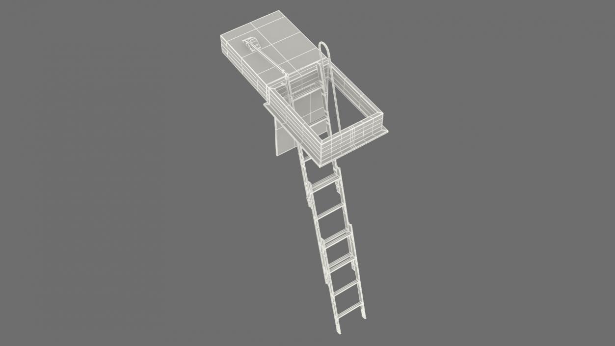 3D Metal Attic Ladder model