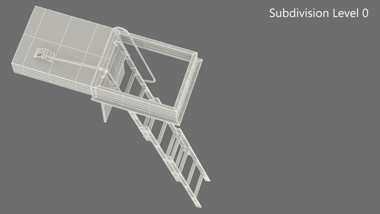 3D Metal Attic Ladder model