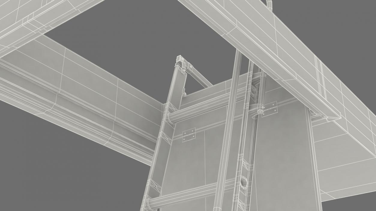 3D Metal Attic Ladder model