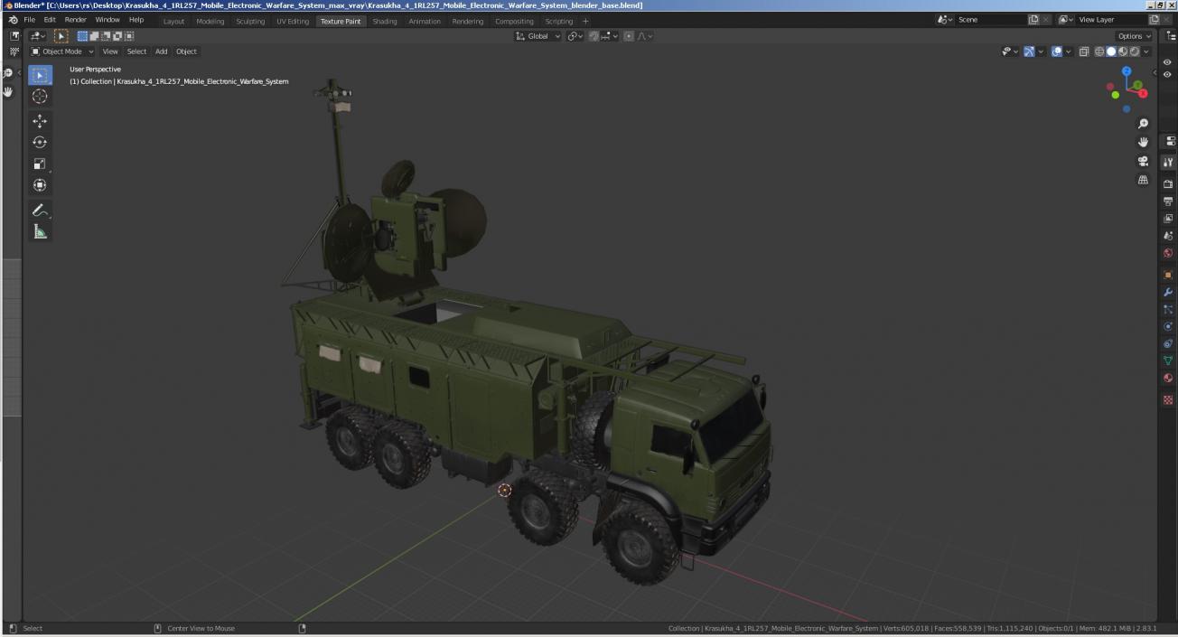 3D model Krasukha 4 1RL257 Mobile Electronic Warfare System