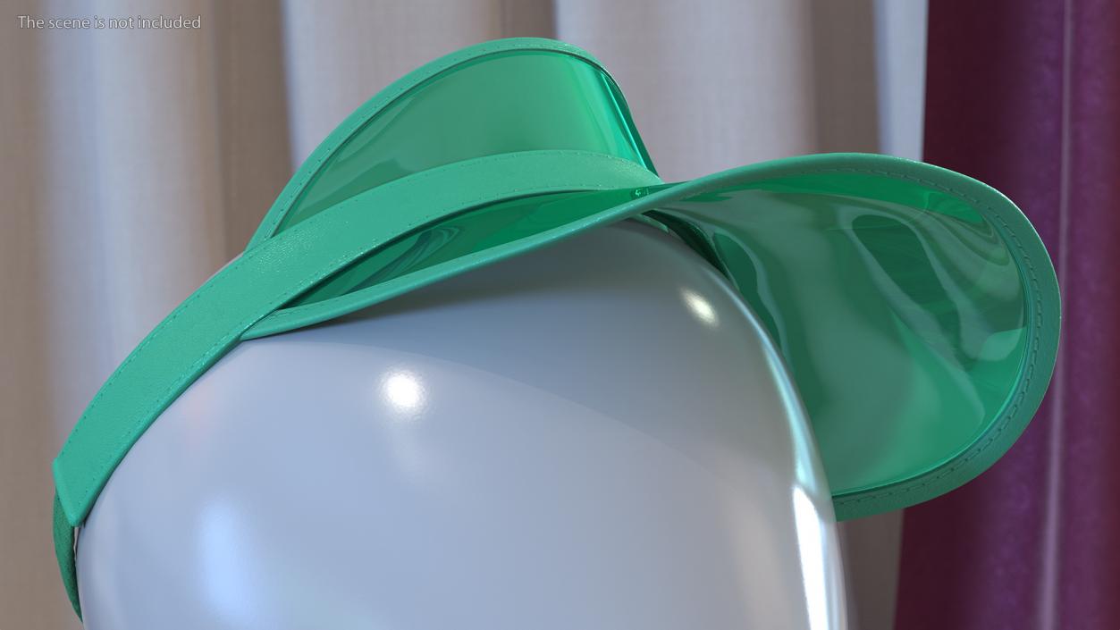 Clear Green Plastic Dealer Visor 3D