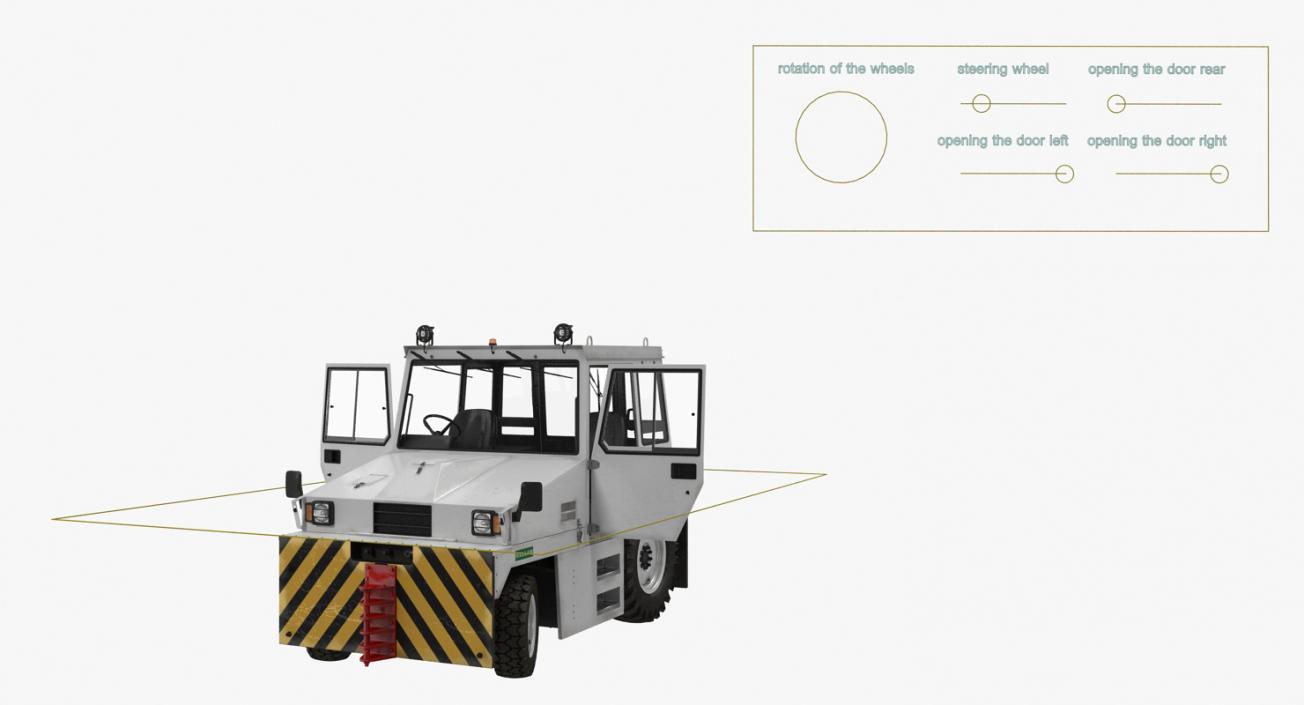 3D model Airport Tug Hallam HE50 Rigged