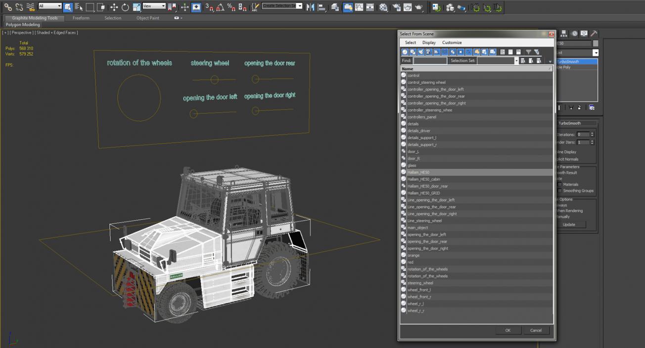 3D model Airport Tug Hallam HE50 Rigged