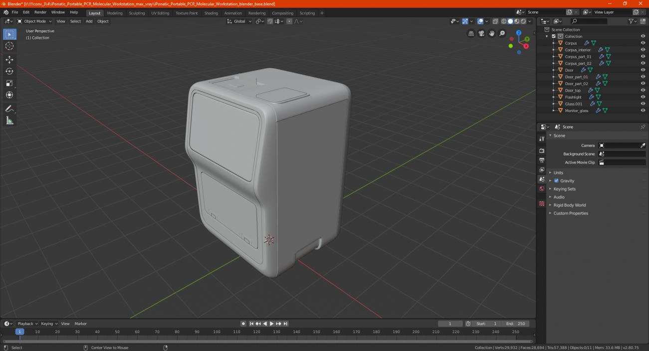 3D iPonatic Portable PCR Molecular Workstation model