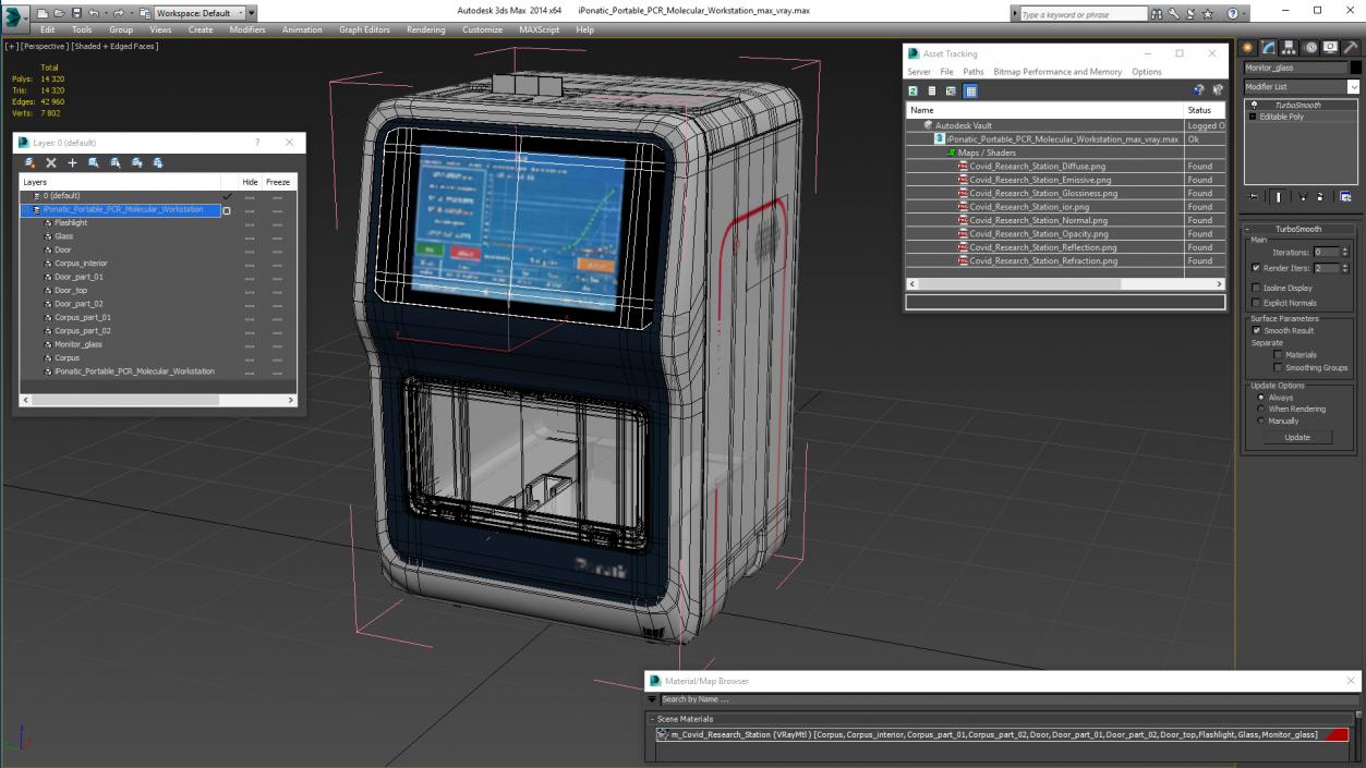 3D iPonatic Portable PCR Molecular Workstation model