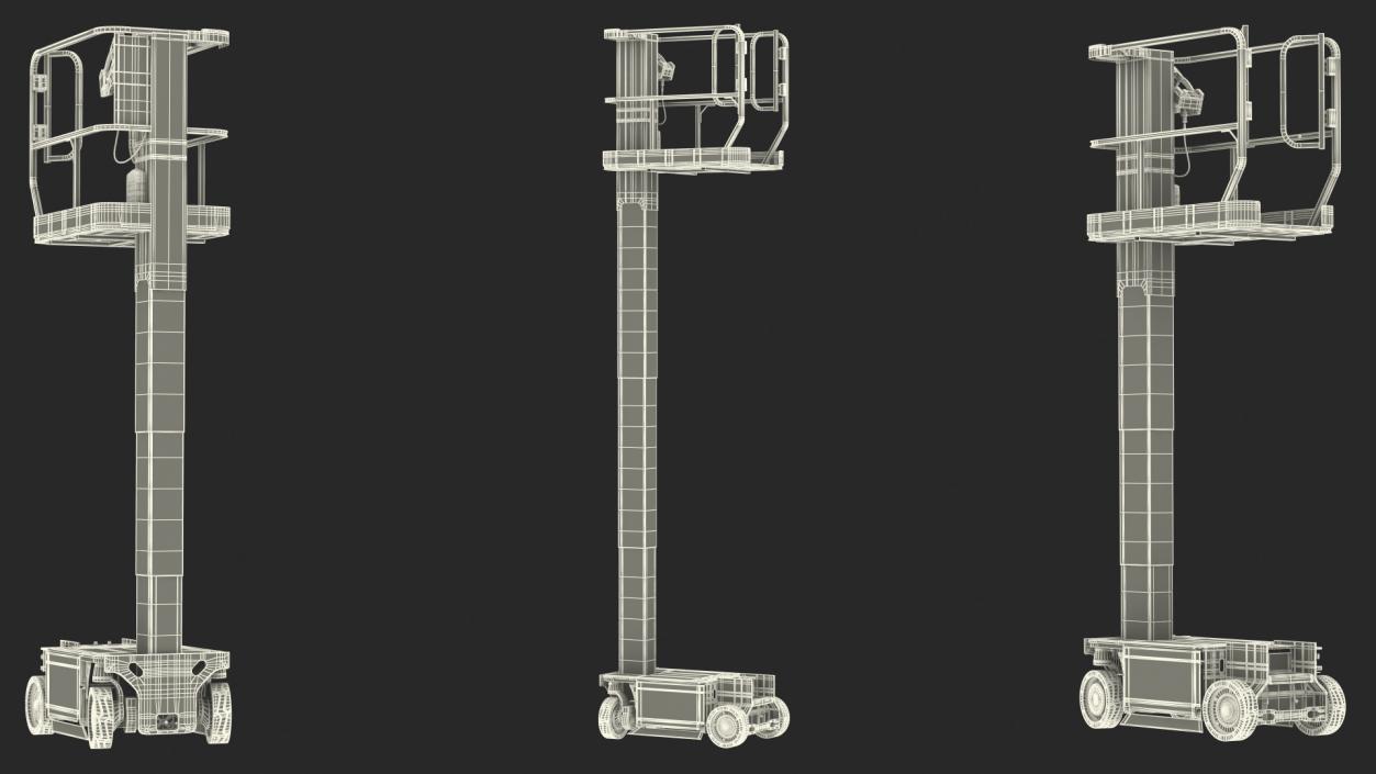 Vertical Mast Lift New Rigged 3D model