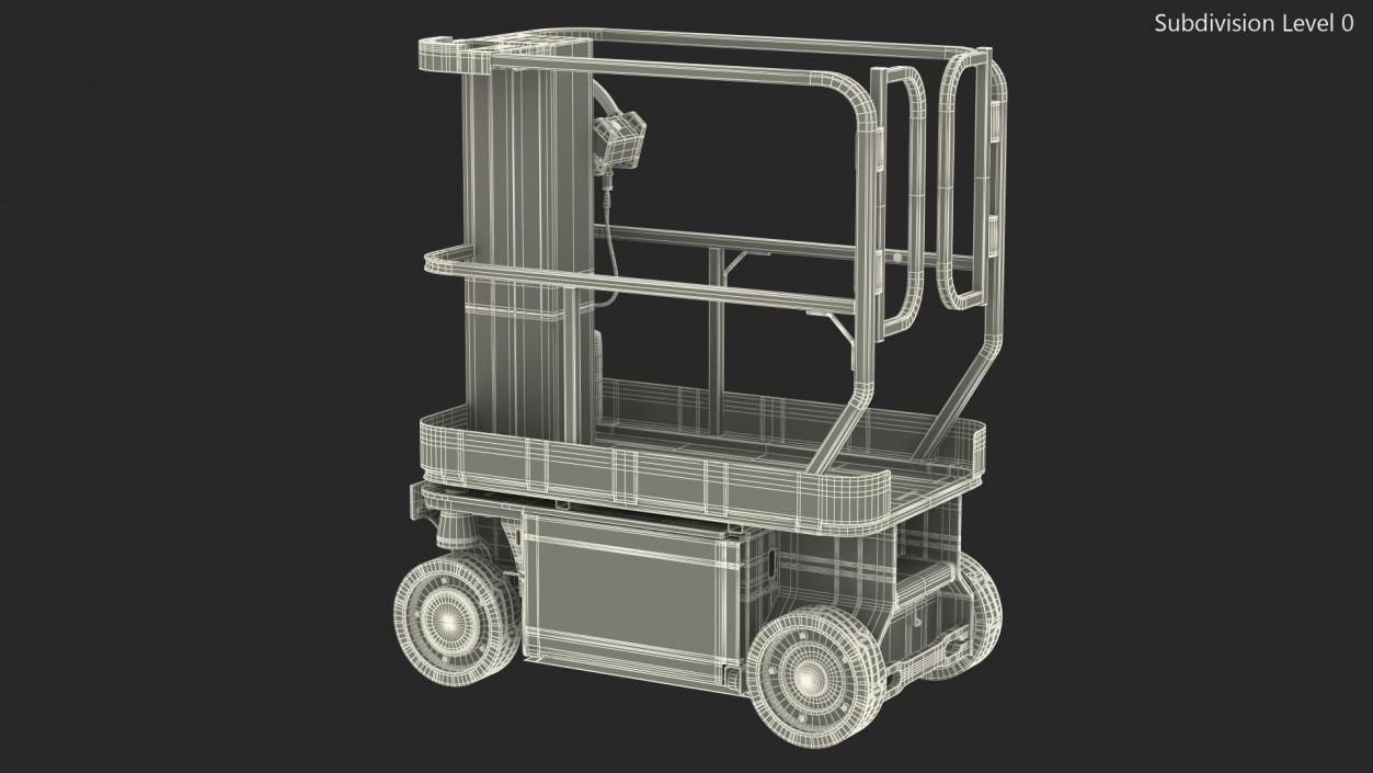 Vertical Mast Lift New Rigged 3D model