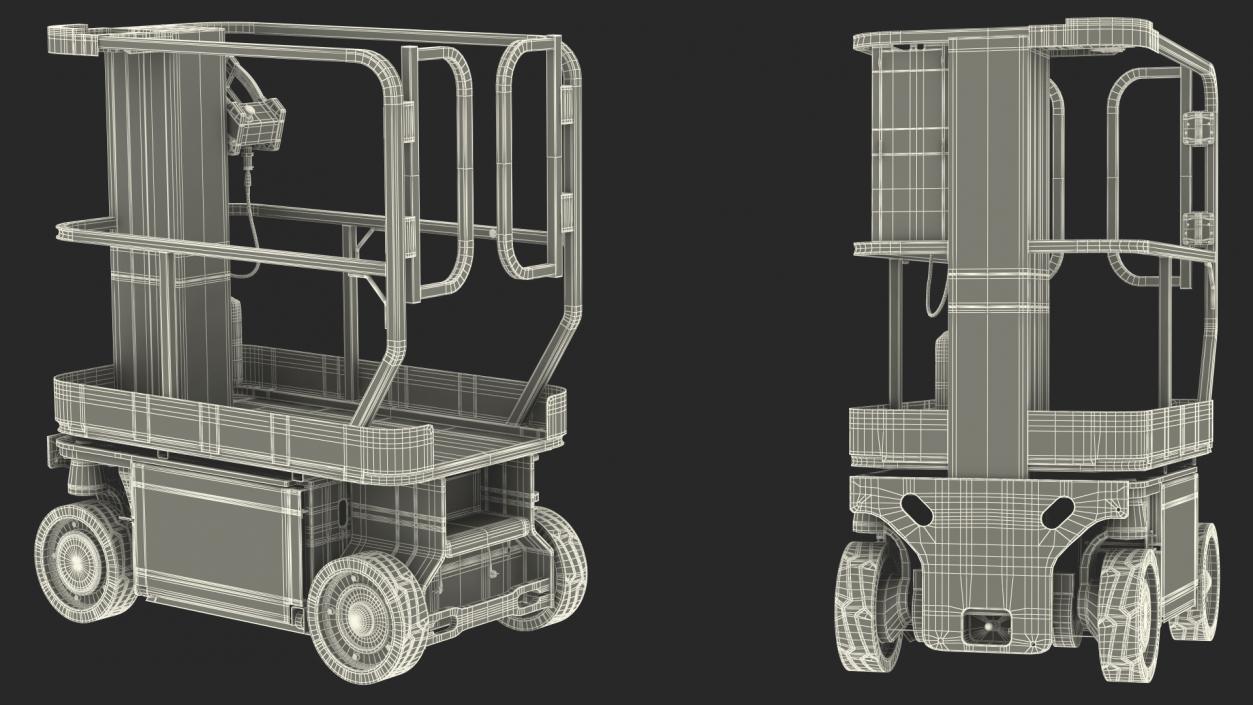 Vertical Mast Lift New Rigged 3D model