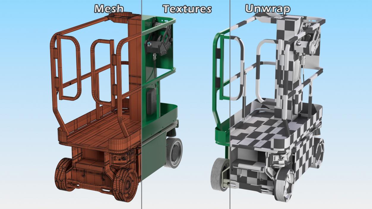 Vertical Mast Lift New Rigged 3D model